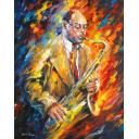 Gallery value USD18300 COLEMAN HAWKINS - PALETTE KNIFE Oil Painting On Canvas By Leonid Afremov